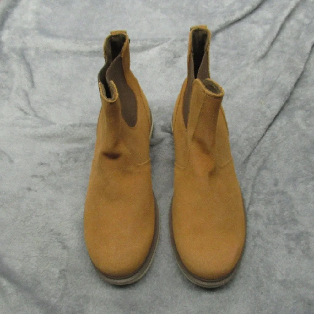 Sorel Mens Boots 8 Brown Waterproof Carson‎ Chelsea Suede Rugged Heel Daily Rain